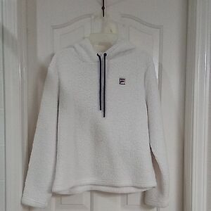 Fila White Sherpa Hoodie
